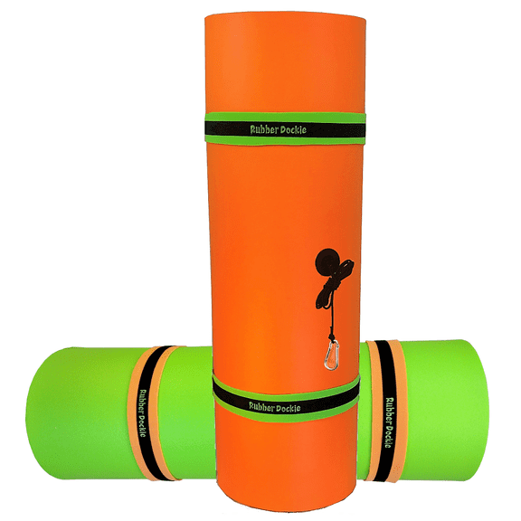 Rubber Dockie 18x6 ft Premium Foam Floating Water Mat Pad (Green & Orange)