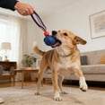 thumbnail image 1 of Rubber Dog Chew Toy Tire Ball With Elastic Rope for Interactive Training and Teething, 1 of 6
