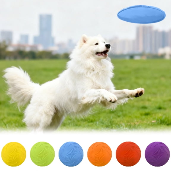 Rubber Dog for Outdoor Training & Fetch Durable Chew-Resistant Flying Disc with Non- Grip Interactive Toss Toy for Medium to Large Dogs