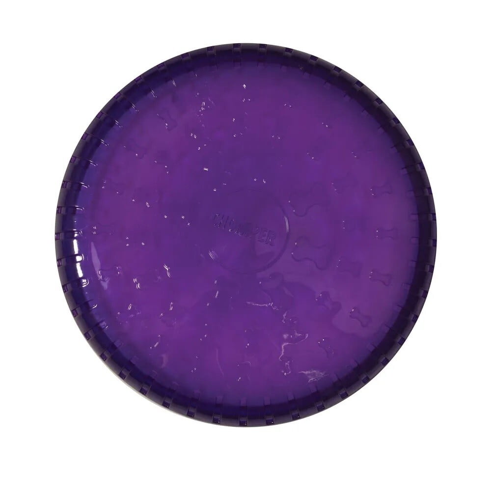 Rubber Dog Toy Fun Fetch and Catch Flyer Colorful Flexible Gentle on Teeth 8.75" (Purple)