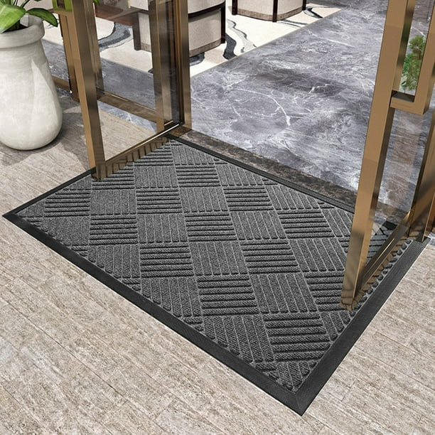 Rubber Door Mat, Outdoor Non Slip Rug, Resist Dirt Mats for