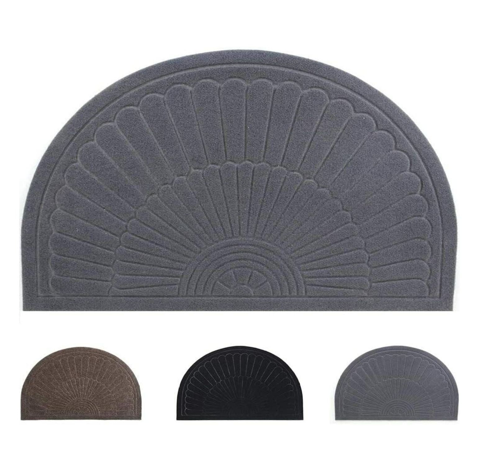 Rubber Doormat Indoor Outdoor Half Round Front Door Mat Non Slip