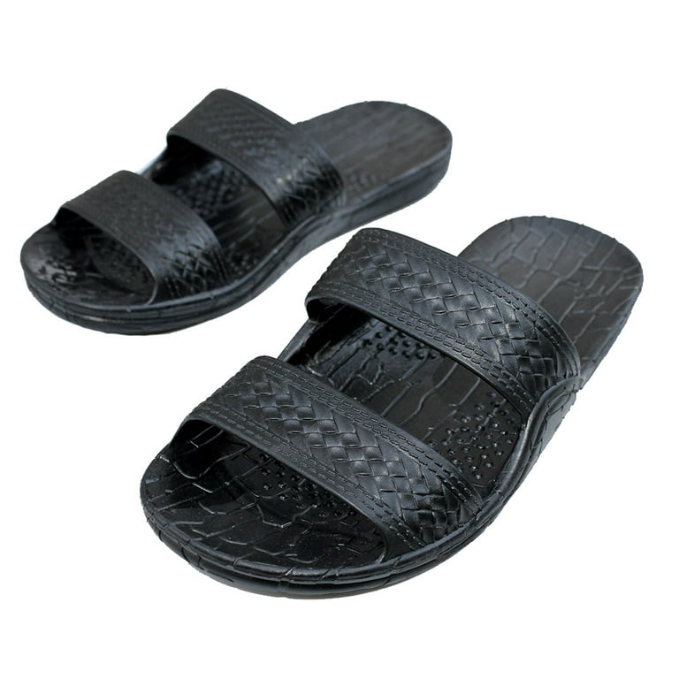 Women's rubber slide sandal in black rubber