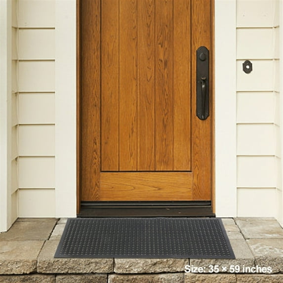 Rubber Drainage Floor Mat with Holes, 59.06"L x 35.43"W Anti-Fatigue Non-Slip Drainage Mat, Bar Kitchen Industrial Multi-functional Drainage Rubber Mat, Water Resistant & Easy to Wash Clean