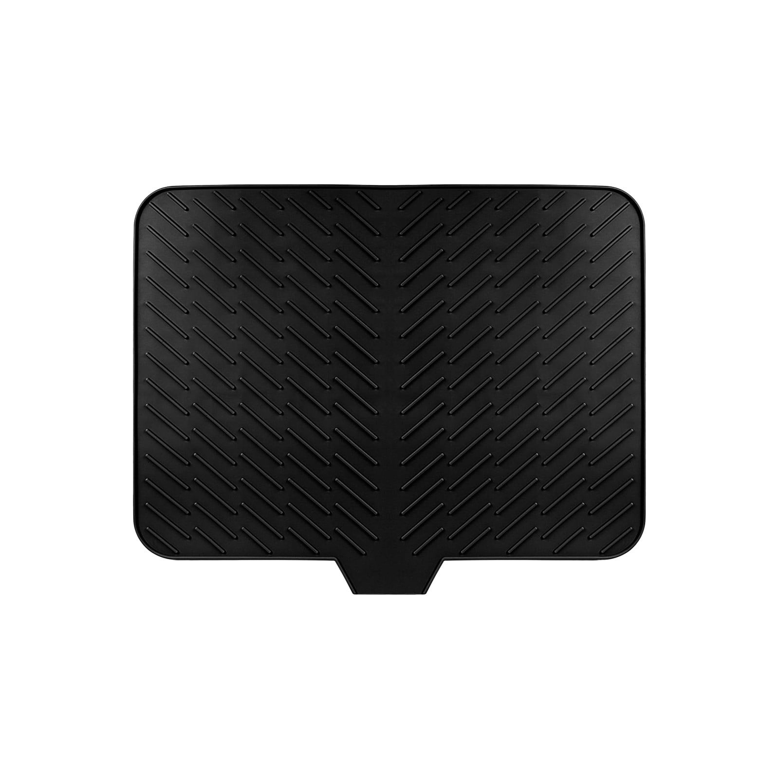 Rubber Drying Mat Dish Rack Pad with Sloped Drainage Non-Slip Kitchen ...