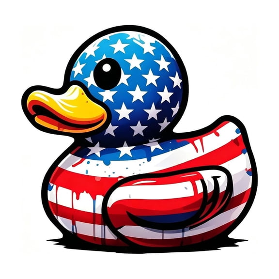 Rubber Duck Auto Decal, Waterproof Car Body Sticker, Patriotic Vehicle Graphic, Removable Exterior Decor Sticker For Holiday Parade Car Styling