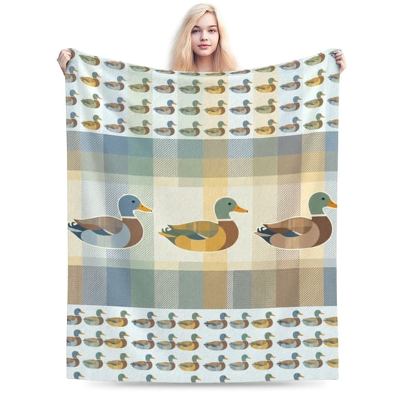 Rubber Duck Blanket, Cute Yellow Cartoon Ducks Decorative Throw Blanket, Ultra Soft Warm Blanket 50x40
