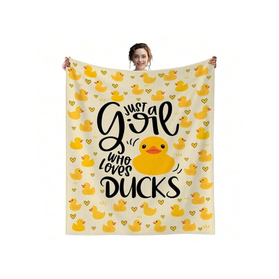 Rubber Duck Blanket Lightweight Soft Cozy Flannel Duck Throw Blanket Bedding Decor For Women Adults Gifts 50"X40", Ultra Soft Flannel Blanket - Multi Sizes, Cozy Warm, Winter Must-Have