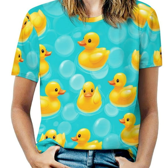 Rubber Duck Bubble Bath Women's Short Sleeve Tops Casual Blouses T Shirt