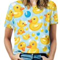thumbnail image 1 of Rubber Duck Bubble Print T Shirts Basic T-Shirt Short Sleeve Ladies Tee Shirt Summer Graphic Clothing, 1 of 6