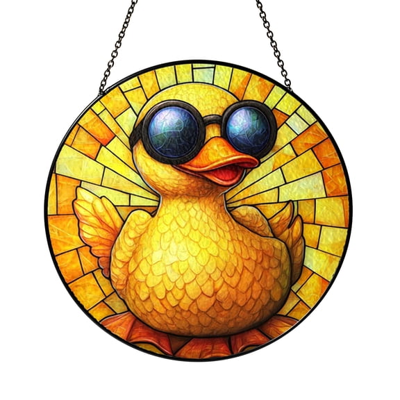 Rubber Duck Circular Glass Art Template – Printable File1901