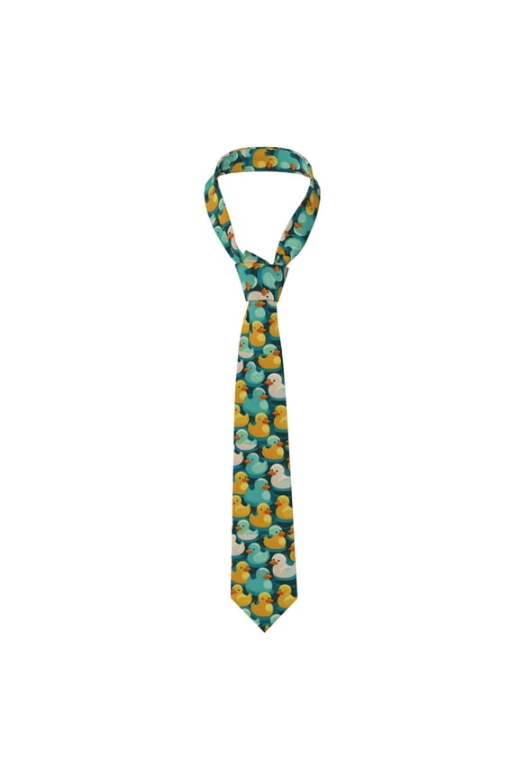 Rubber Duck Colorful Cartoon Men's Formal Necktie Business Suit Accessory Ties for Weddings Banquets Office Gift