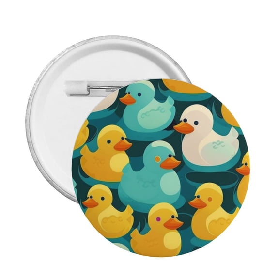 Rubber Duck Colorful Cartoon Round Button Pin Badge 5PCS Pinback Buttons Lapel Pin for Jacket, Backpack, Hat, Party Favor, Gift