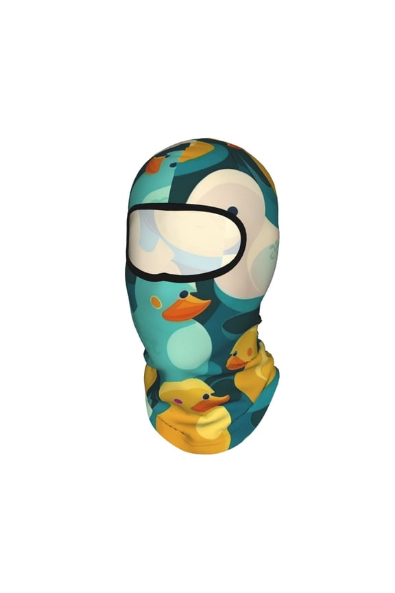 Rubber Duck Colorful Cartoon Unisex Balaclava Ski Mask Full Face Cover for Cold Weather & UV Protection, Breathable Cooling Helmet Liner