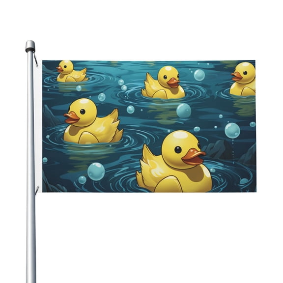 Rubber Duck Cool Yellow Ducks Flag 3X5 Ft Garden Yard House Flags Banner Sign Outdoor Indoor Party Home Garden Decoration