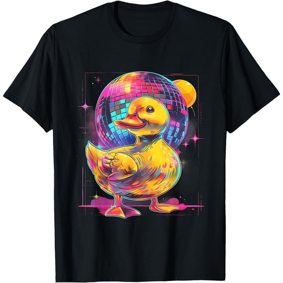 Rubber Duck Disco Music Dancing Rubber Duckie Disco Ball T-Shirt ...
