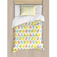 thumbnail image 1 of Rubber Duck Duvet Cover Set, Colorful Ducklings Animals Theme Pastel Girls Boys, Decorative 2 Piece Bedding Set with 1 Pillow Shams, Twin Size, Yellow Green, by Ambesonne, 1 of 3