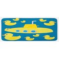thumbnail image 1 of Rubber Duck Kitchen Mat, Duckies Swimming in the Sea a Submarine Party Nautical Print, Plush Decorative Kitchen Mat with Non Slip Backing, 47" X 19", Navy Blue, by Ambesonne, 1 of 1