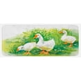 thumbnail image 1 of Rubber Duck Kitchen Mat, Goose in Farm Lake Plants Grass Reeds Flowers Pond Animals Geese Feathers, Plush Decorative Kitchen Mat with Non Slip Backing, 47" X 19", Green and White, by Ambesonne, 1 of 1