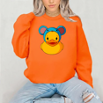 thumbnail image 1 of Rubber Duck Mouse Hat Cute Cheese Ears Funny Animal Humor Sweatshirt V10342, up to size 5XL, 1 of 2