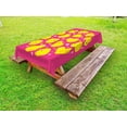thumbnail image 1 of Rubber Duck Outdoor Tablecloth, Fun Baby Duckies Circle Artsy Pattern Kids Bath Toys Bubbles Animal Print, Decorative Washable Fabric Picnic Table Cloth, 58 X 84 Inches,Pink and Yellow, by Ambesonne, 1 of 2