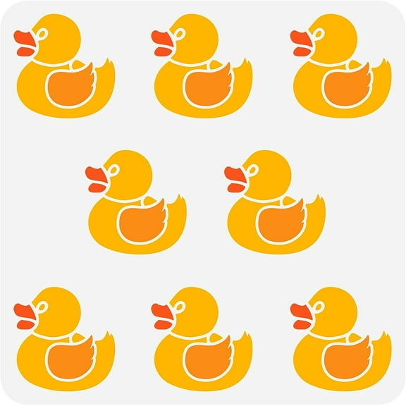 Rubber Duck Painting Stencil 11.8x11.8inch Reusable Small Duck Drawing Template Dream Room Decoration DIY Art Theme Animal Theme Duck Stencil for Painting on Wall Wood Furniture