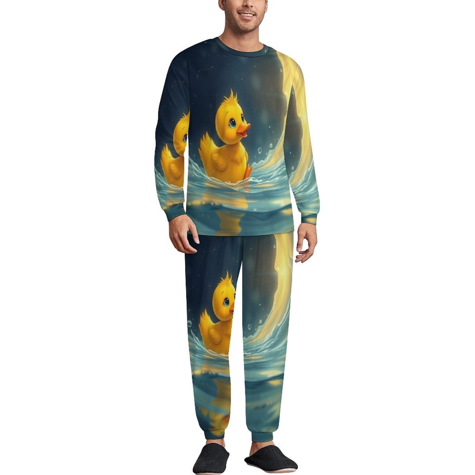 Rubber Duck Pajamas Men Home Suit Winter Long Sleeve 2 Piece Sleep rubber-duck-pajamas-men-home-suit-winter-long-sleeve-2-piece-sleep