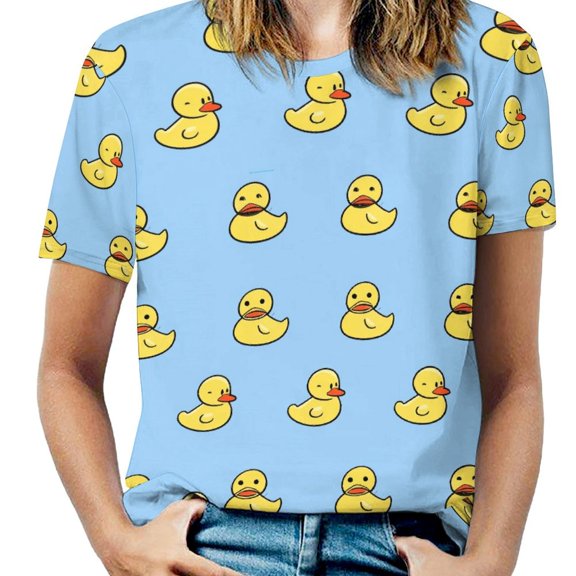 Rubber Duck Pattern-4 Women's T-Shirt Short Sleeve T Shirts Tops Tee Ladies Loose T