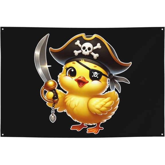 Rubber Duck Pirate Flag 4x6 Ft Animal Pirate Flags for Home Outdoor Indoor Garden Home Decoration Banner 3