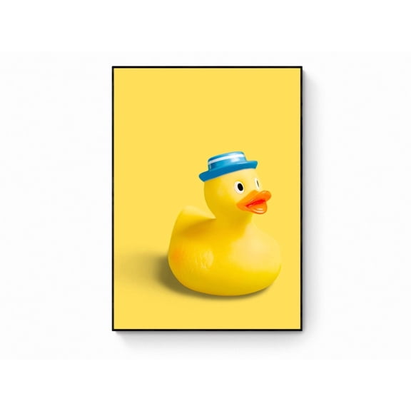 Rubber Duck Pop Art Yellow Duck Bathroom Fun Trendy Y2K Illustration Washroom Art