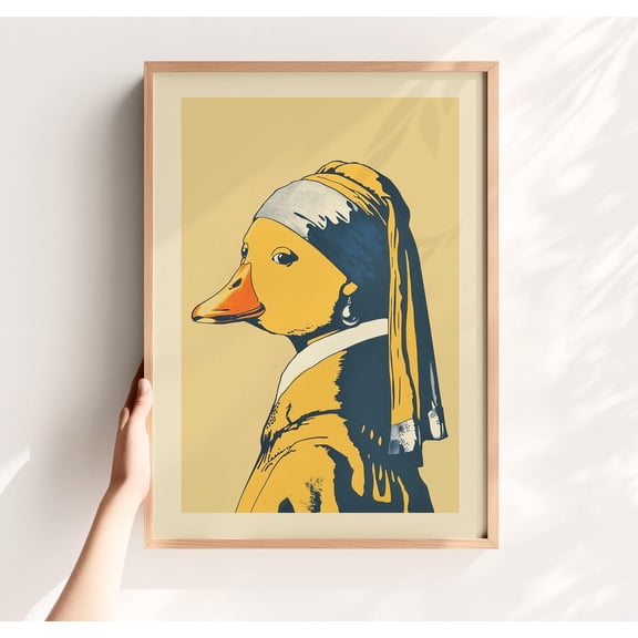 Rubber Duck Retro Toilet Bathroom Wall Decoration, Unframed Paper Poster 8x10in