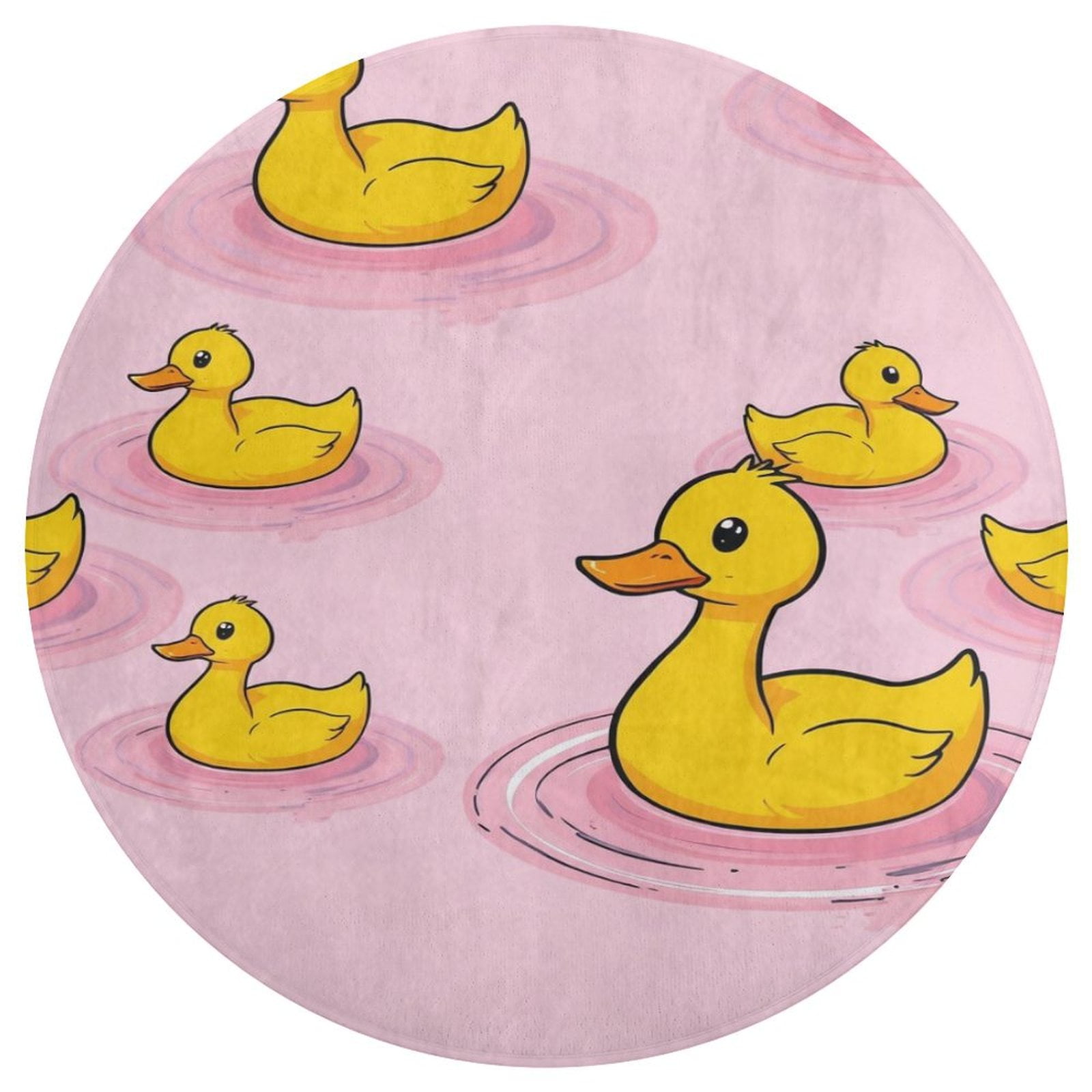 Rubber Duck Round Area Rug Floor Carpets Washable Indoor Floor Area Mat ...
