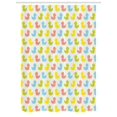 thumbnail image 1 of Rubber Duck Stall Shower Curtain, Colorful Ducklings Baby Animals Theme Pastel Girls Boys Newborn, Fabric Bathroom Set with Hooks, 54W X 78L Inches, Pink Blue Green and Yellow, by Ambesonne, 1 of 1