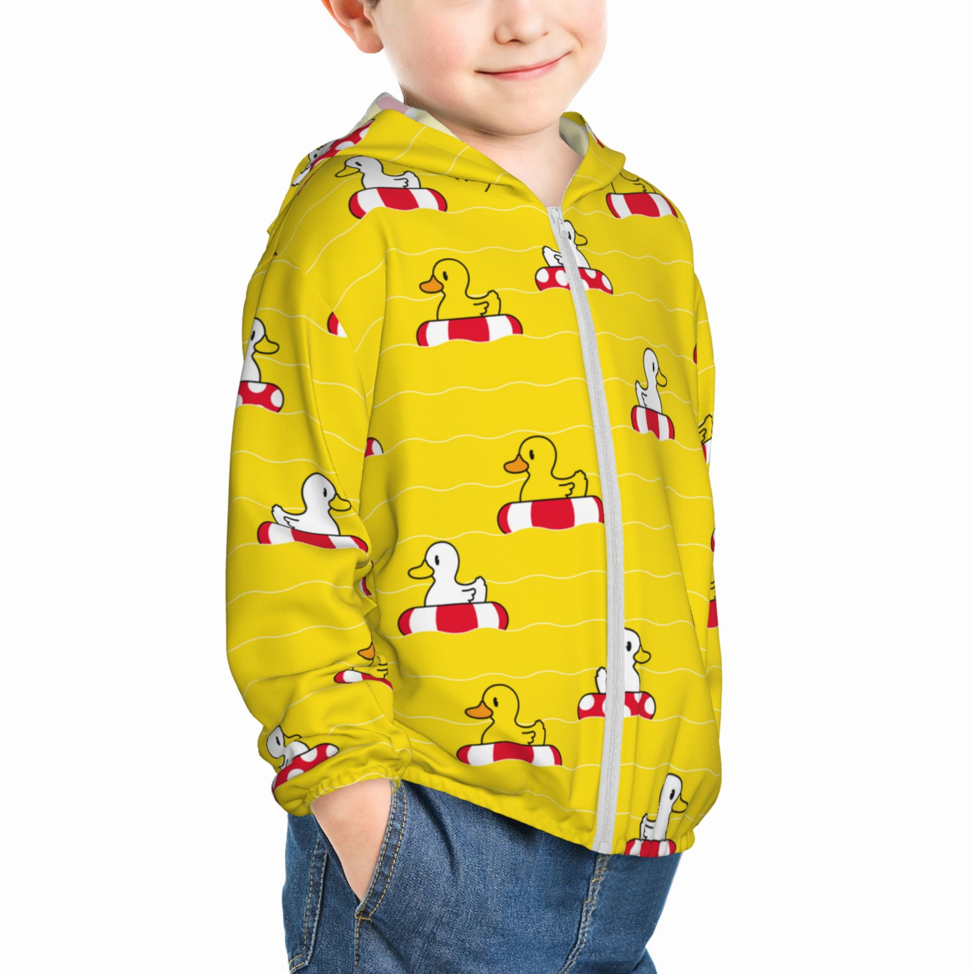 Canard En Plastique Baby Kids Long Sleeve Solid Color Zipper