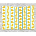thumbnail image 1 of Rubber Duck Tapestry, Yellow Duckies with Blue Stripes and Small Circles Baby Nursery Play Toys Pattern, Wall Hanging for Bedroom Living Room Dorm Decor, 60W X 40L Inches, White, by Ambesonne, 1 of 2