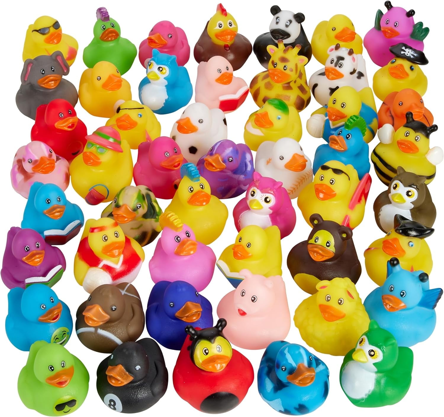 Rubber Duck Toy Duckies for Kids - 25 Pack - Sensory Play, Stress Relief, Stocking Stuffers, Bath Birthday Gifts Baby Showers Classroom Incentives, Summer Beach and Pool Activity - Style 3