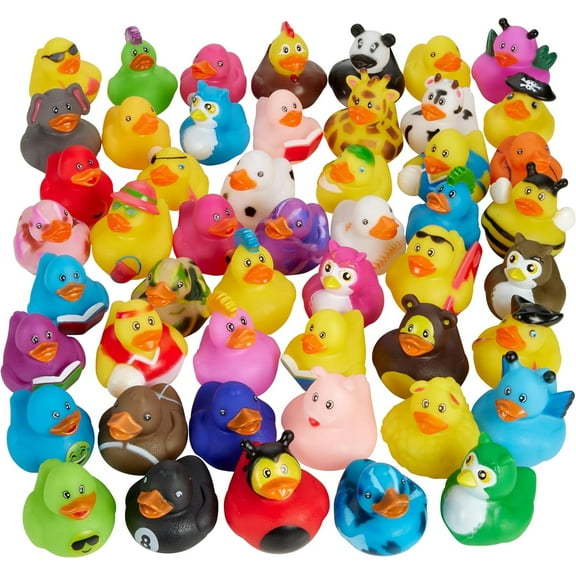 Rubber Duck Toy Duckies for Kids - 25 Pack - Sensory Play, Stress Relief, Stocking Stuffers, Bath Birthday Gifts Baby Showers Classroom Incentives, Summer Beach and Pool Activity - Style 3