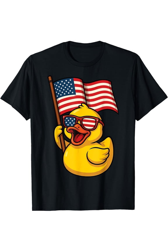 Rubber Duck Usa Flag Independence Day Bath Duck T-Shirt