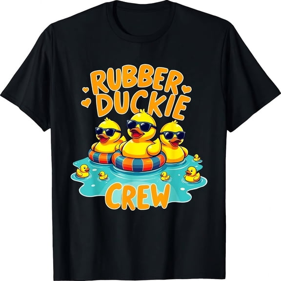 Rubber Duckie Crew Funny Duck Rubber Ducky Duckie Bath Toy T-S1Hirtcotton