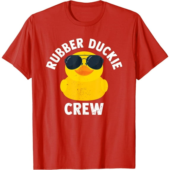Rubber Duckie Crew Funny Unisex Softstyle T-Shirt,Red Color,Size YL