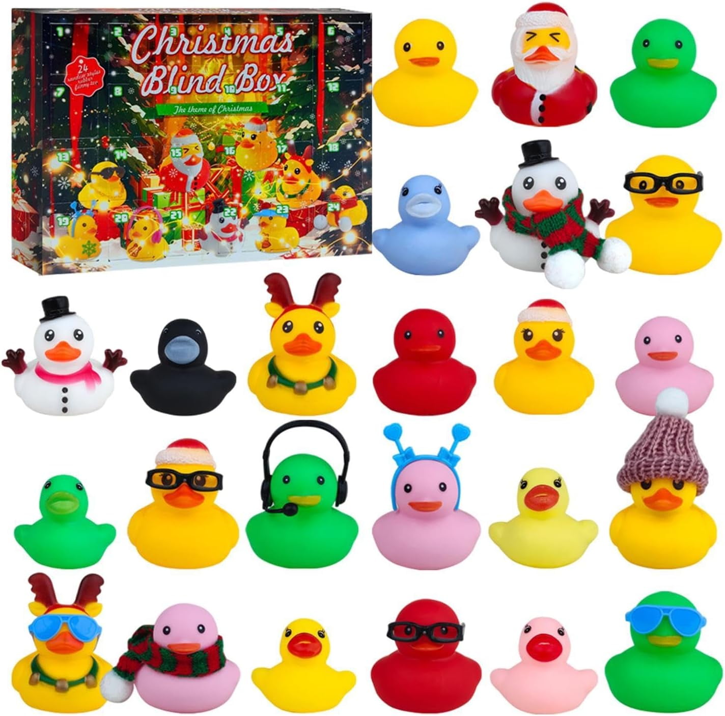Rubber Ducks Advent Calendar 2024 for Kids, 24 Rubber Duck Advent