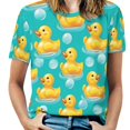 thumbnail image 1 of Rubber Ducks Bubble Bath-1 Women's Short Sleeve Tops Casual Blouses T Shirt, 1 of 6
