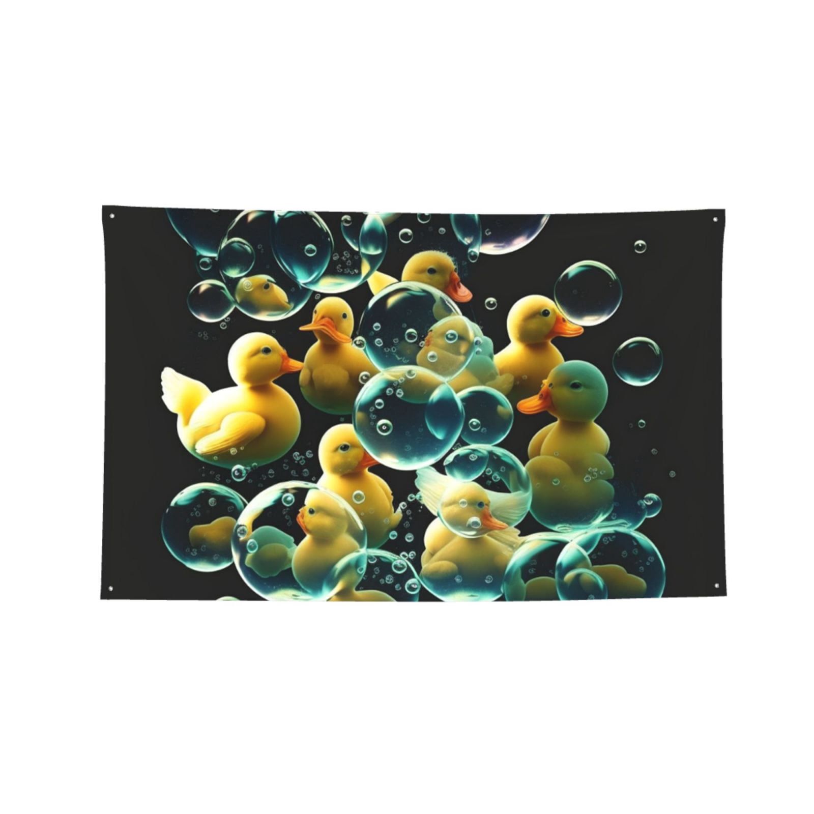 Rubber Ducks In Soap Bubbles Four Hole Decorated Banner Flag for Garden Yard Home Decoration Indoor Outdoor 4x6 Ft