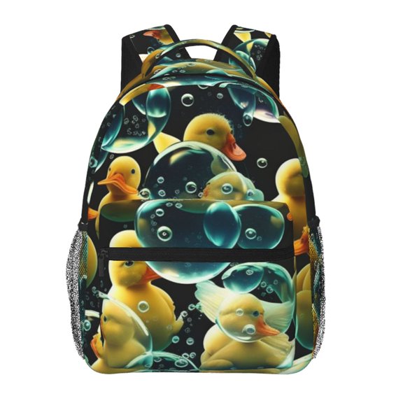 Rubber Ducks In Soap Bubbles Laptop Backpack Travel Rucksack for Teens Adults, Fits 15-inch Notebook