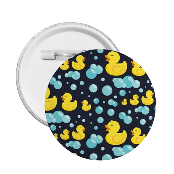 Rubber Ducks In Soap Bubbles Round Button Pin Badge 5PCS Pinback Buttons Lapel Pin for Jacket, Backpack, Hat, Party Favor, Gift