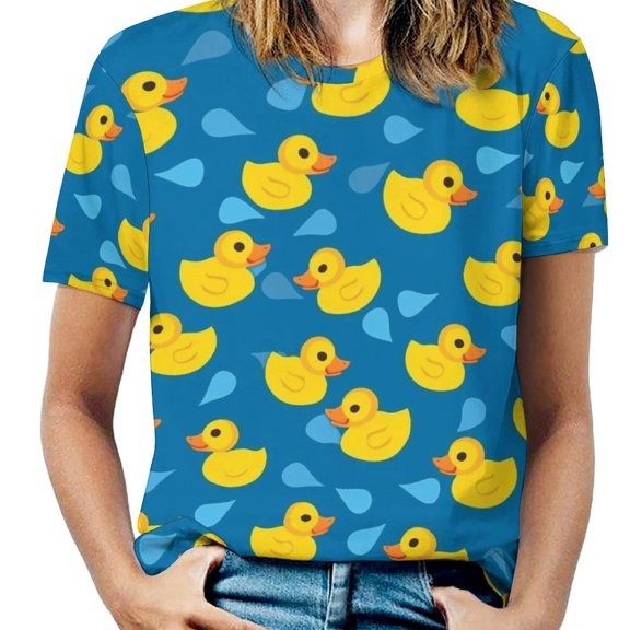 Rubber Ducks Splash Women's Short Sleeve Tops Casual Blouses T Shirt