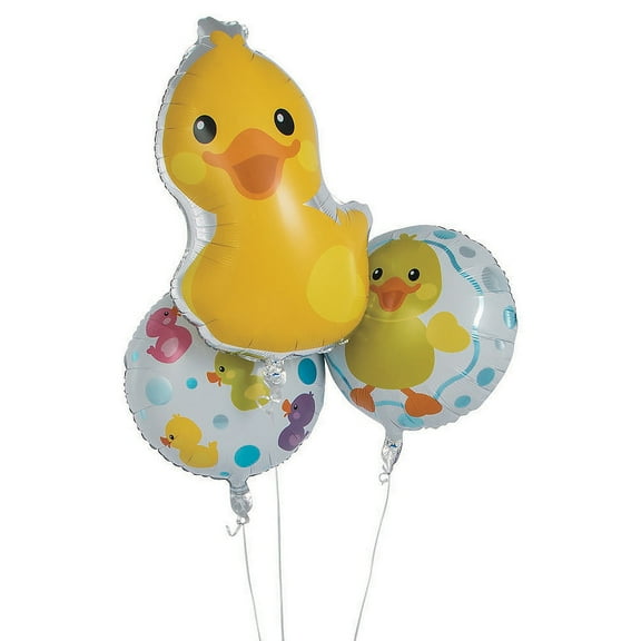 Rubber Ducky Mylar Balloon Set - Party Decor - 3 Pieces