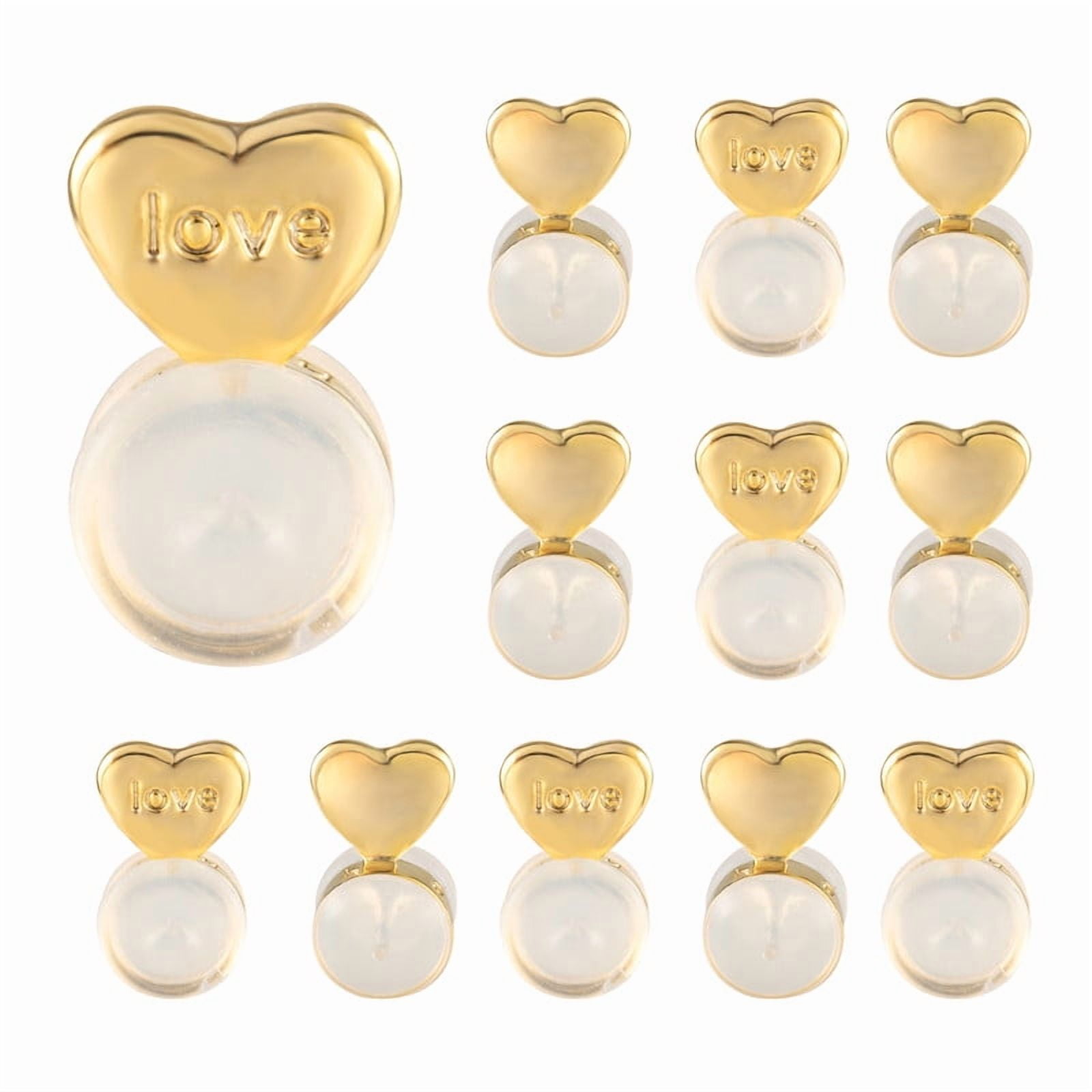 6 Pcs Rubber Earring Backs For Droopy Ears - Silicone Lifters For Heavy Earrings & Studs, Secure Replacement Backs