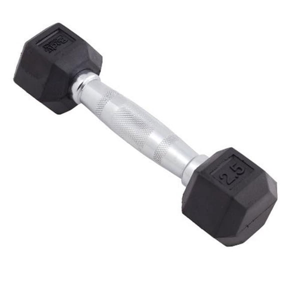 Rubber Encased Hex Dumbbell, 60 lbs