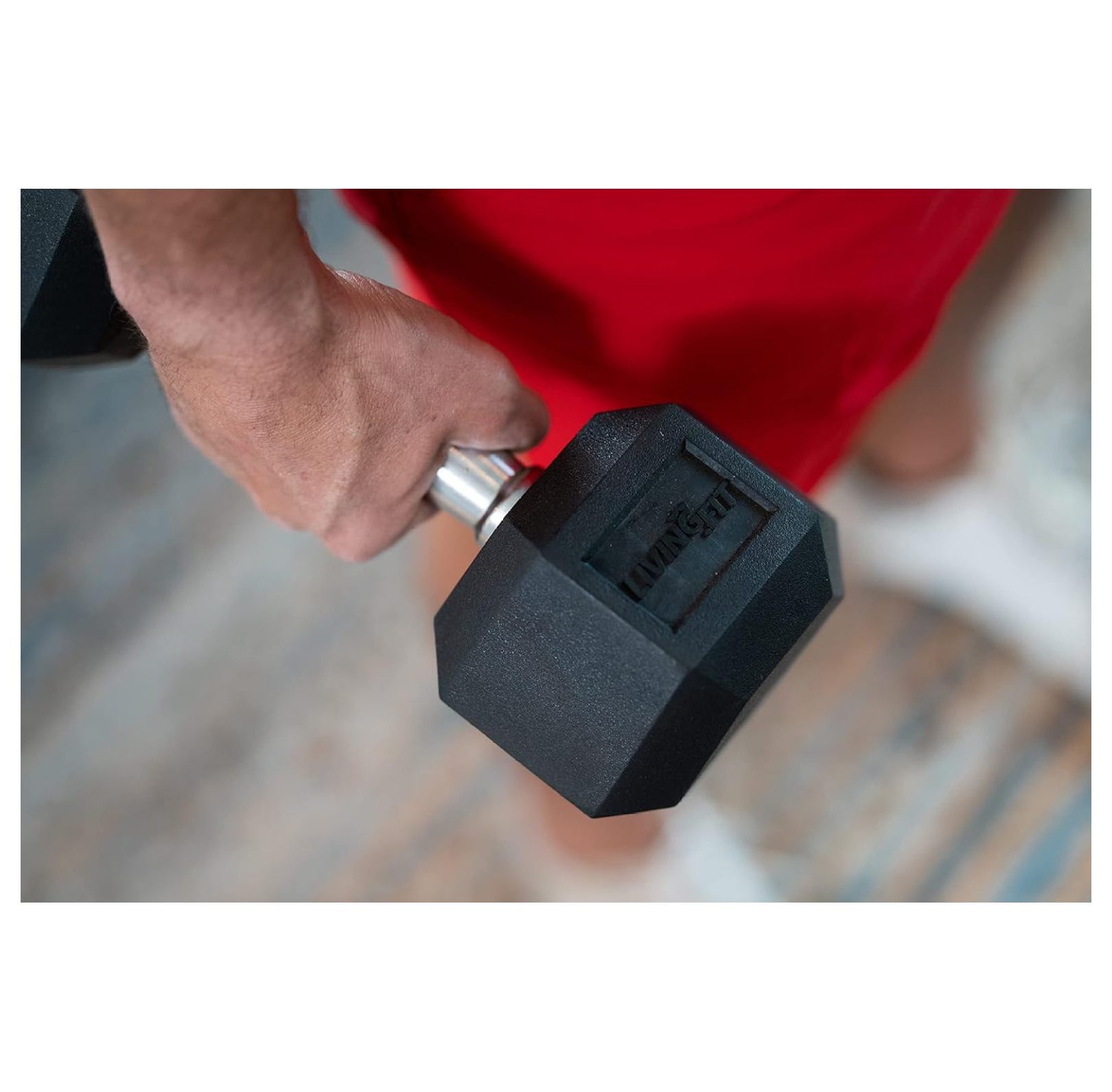 Rubber Encased Hex Dumbbell Hand Weights. Single Dumbbells or Dumbbell